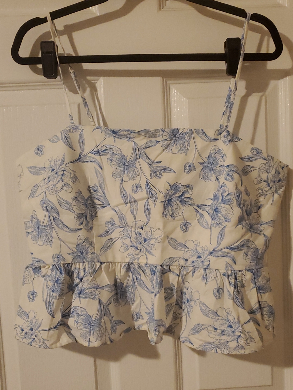 a new day Blue Floral Peplum Camisole Top